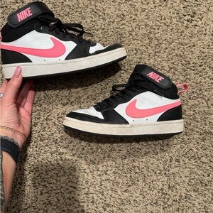 Nike Kids Black, White, and Pink Sneakers